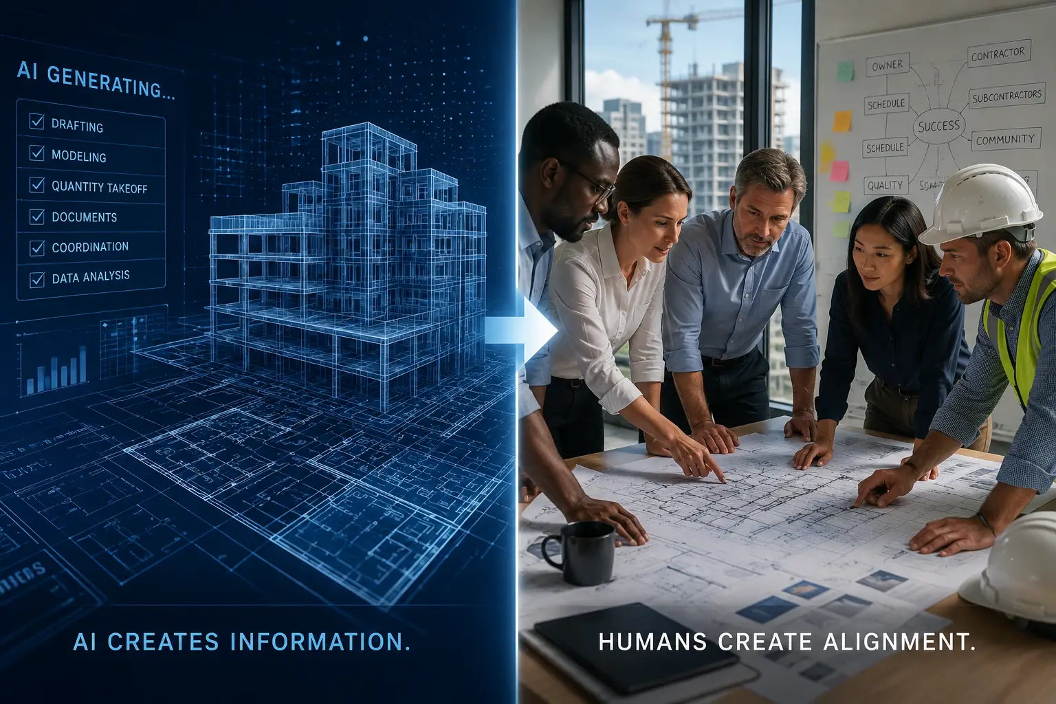 AI creates information. Humans create alignment.