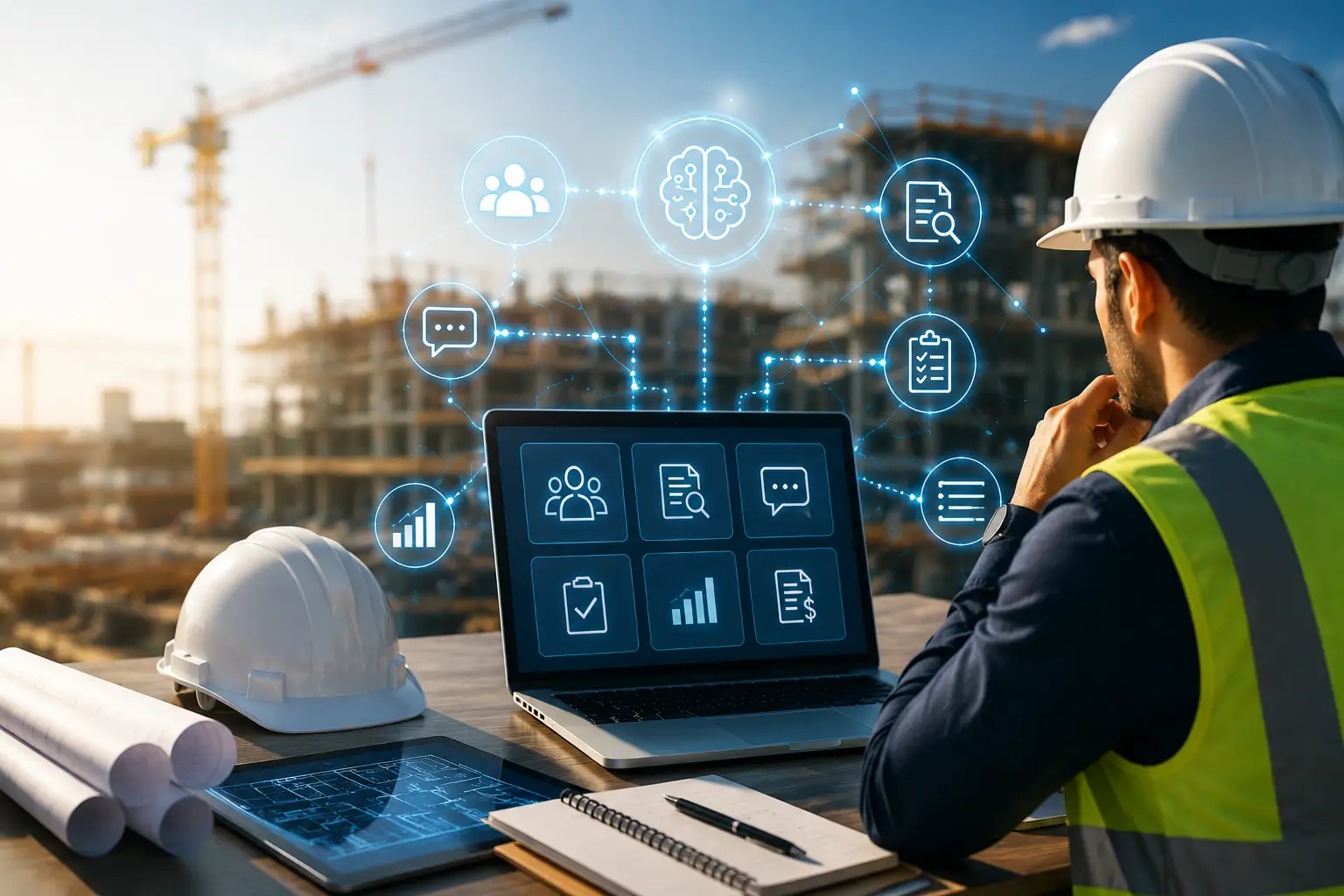 Looking at pad managing AI in construction